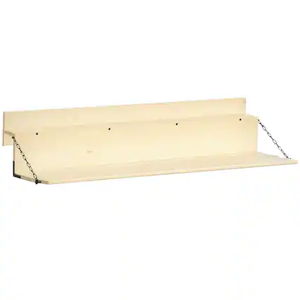 Front. Outsunny - Hanging Balcony Table, Spruce Wood Foldable Railing Bar, Serving Table & Desk, Fits up to 3.9 Inches - Natural Wood.