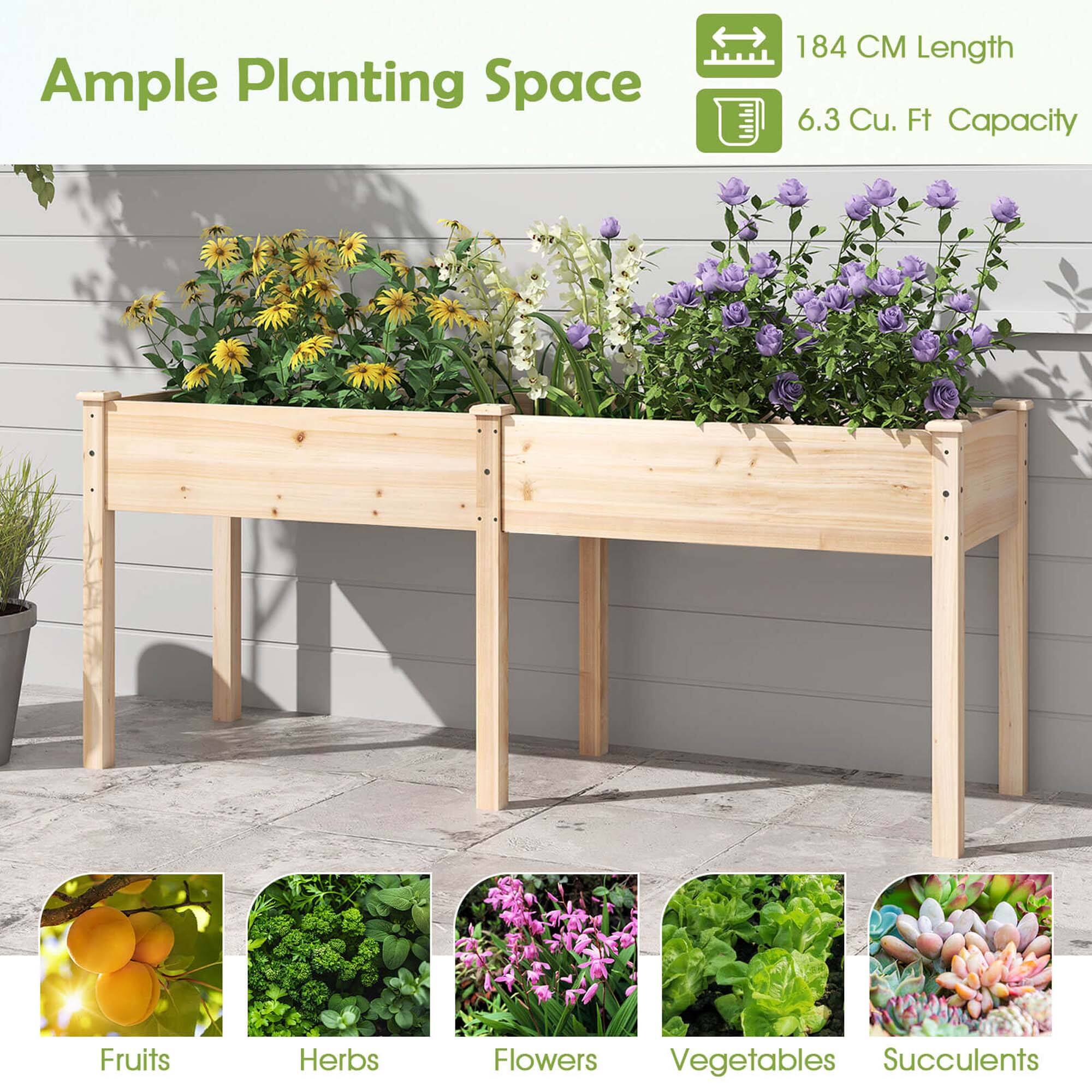 Ample Planting Space: 184 M Length, 6.3 Cu. Ft Capacity, Fruits, Herbs, Flowers, Vegetables, Succulents