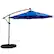 Front. Sun Ray - 10' Offset Aluminum Solar Umbrella - Royal Blue.