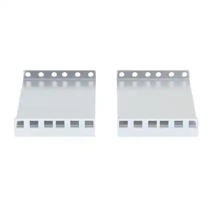 Front. RackSolutions - RackSolutions 2U Adapter Bracket 2-Pack (4 bends, 5in Deep, No Hardware) - Black.