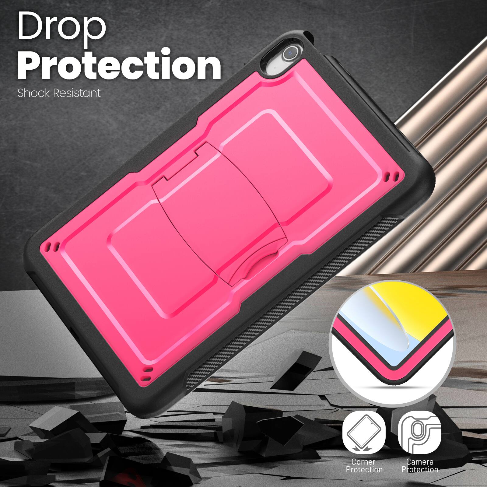 Drop Protection  
Shock Resistant  
Corner Protection  
Camera Protection