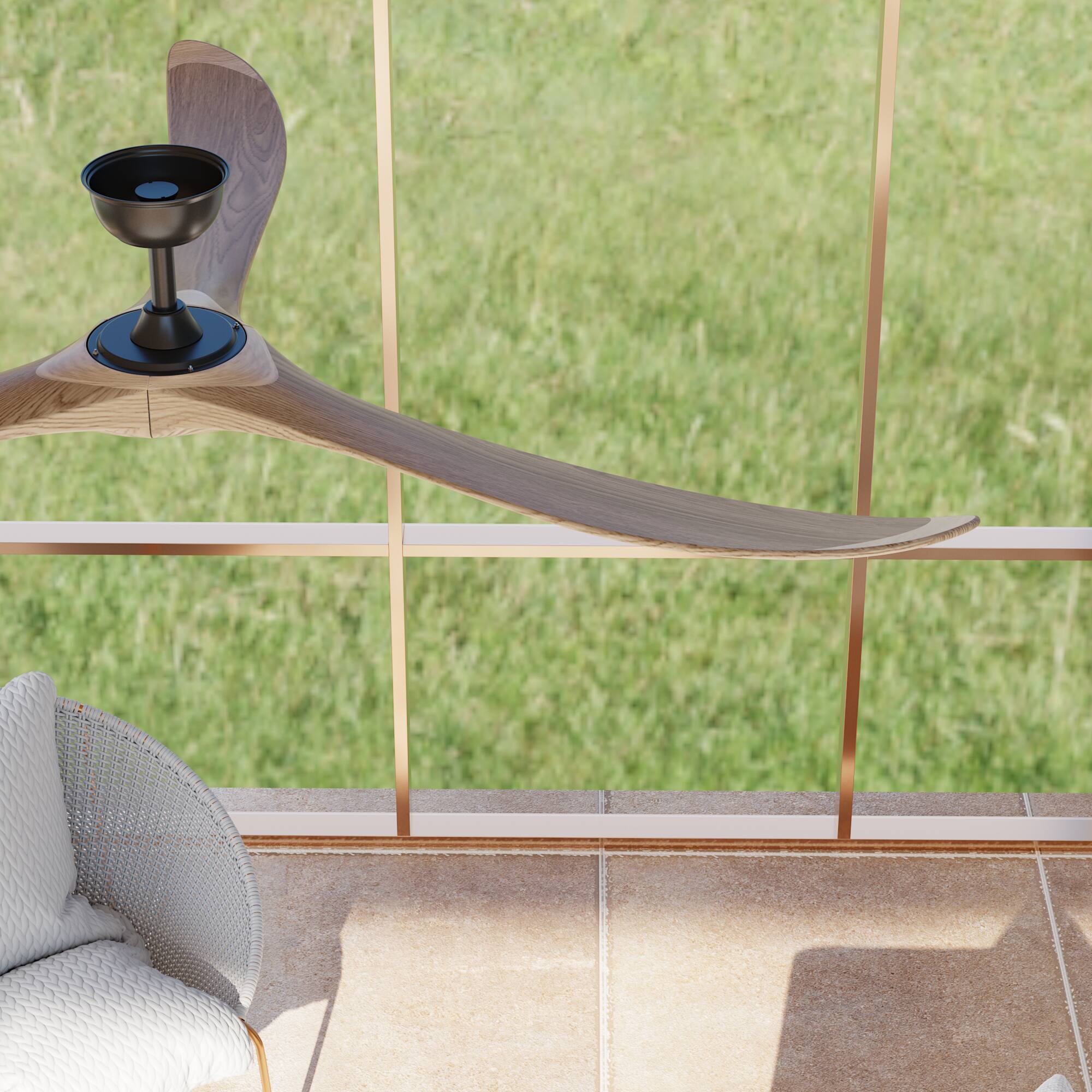 Alt View 6. Famapy - Famapy Solid Wood Ceiling Fan: Reversible, Quiet & All - Season Comfort - Wooden.