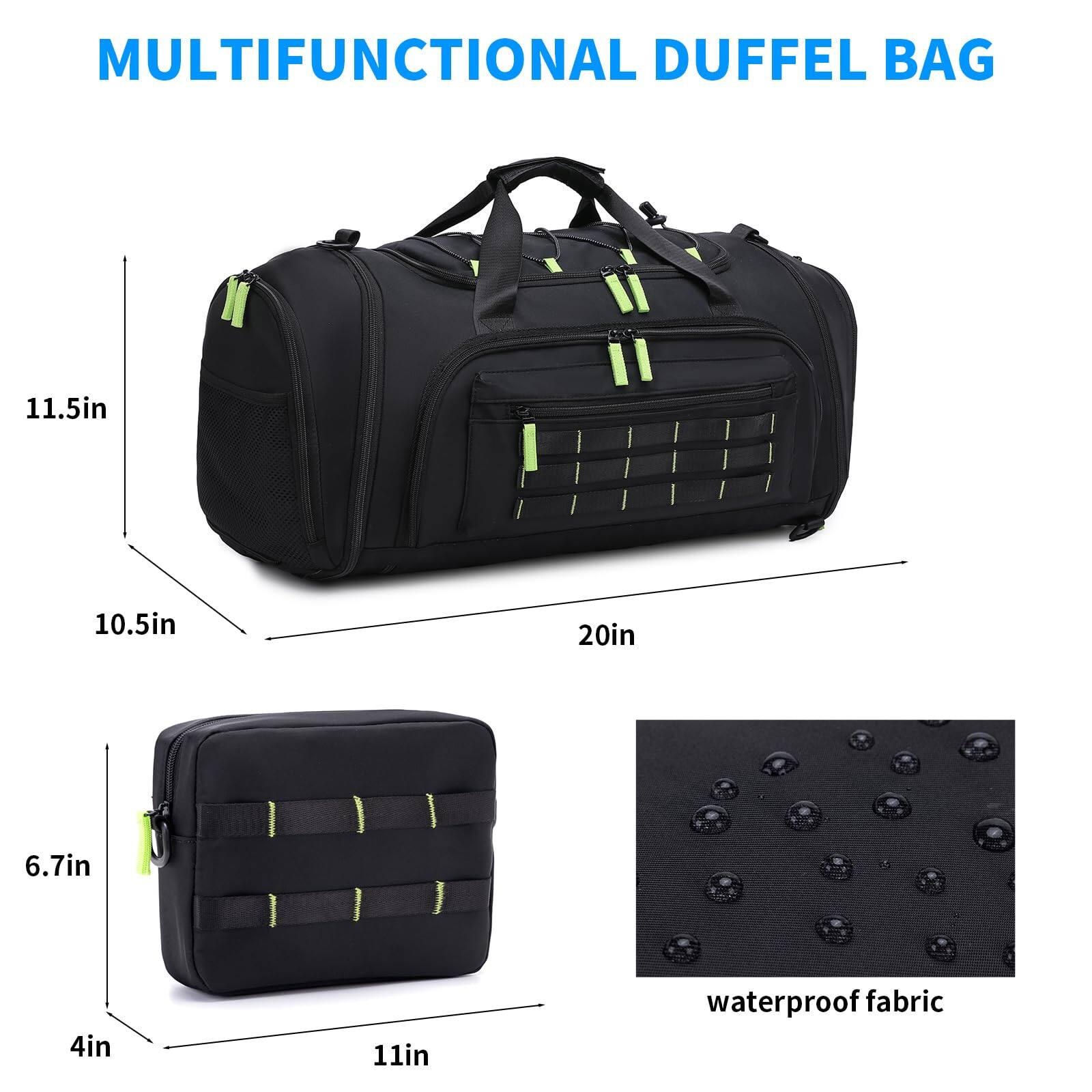 Pacoar Cade Gym Bags For Men Women 46l Sports Travel Duffel Bag With ...