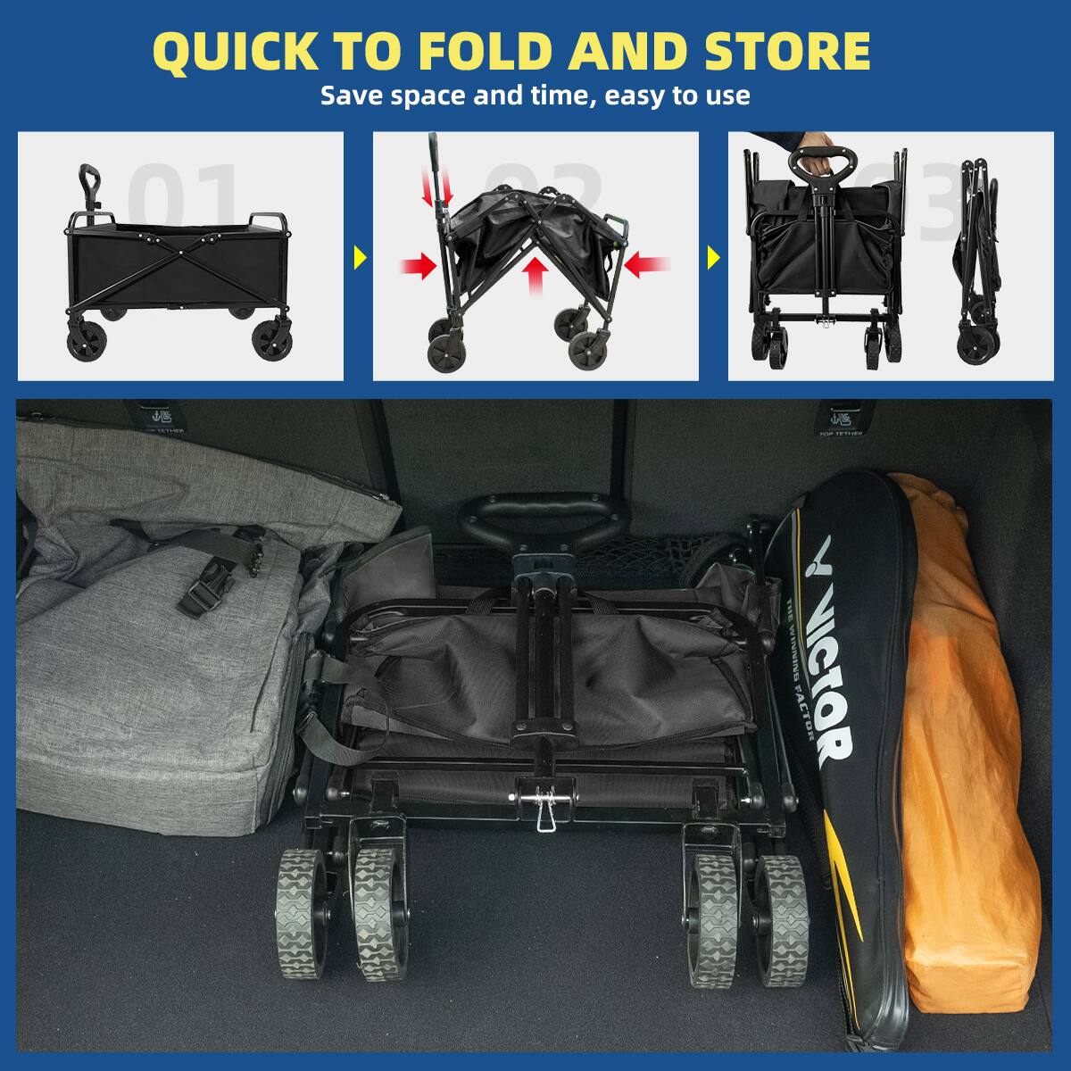 QUICK TO FOLD AND STORE Save space and time, easy to use. 01 3D 4s: The Sennesse Nictor Factor.