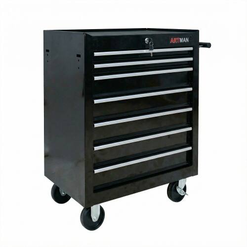 Angle. LOVMOR - 7 DRAWERS MULTIFUNCTIONAL TOOL CART WITH WHEELS.