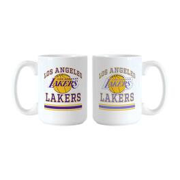 Logo Brands - Los Angeles Lakers 15oz. Current & Throwback Mug Set - Multicolor
