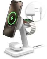 mophie - Universal 3-in-1 Charge Stand with Qi2 - White - Front_Zoom