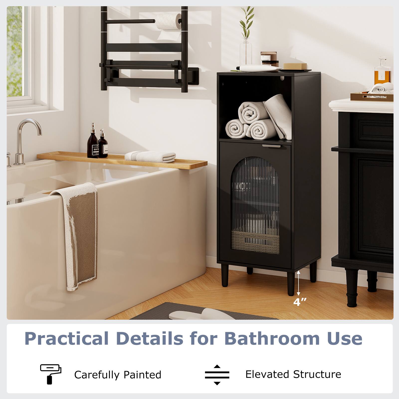 Practical Details for Bathroom Use  
Carefully Painted  
Elevated Structure