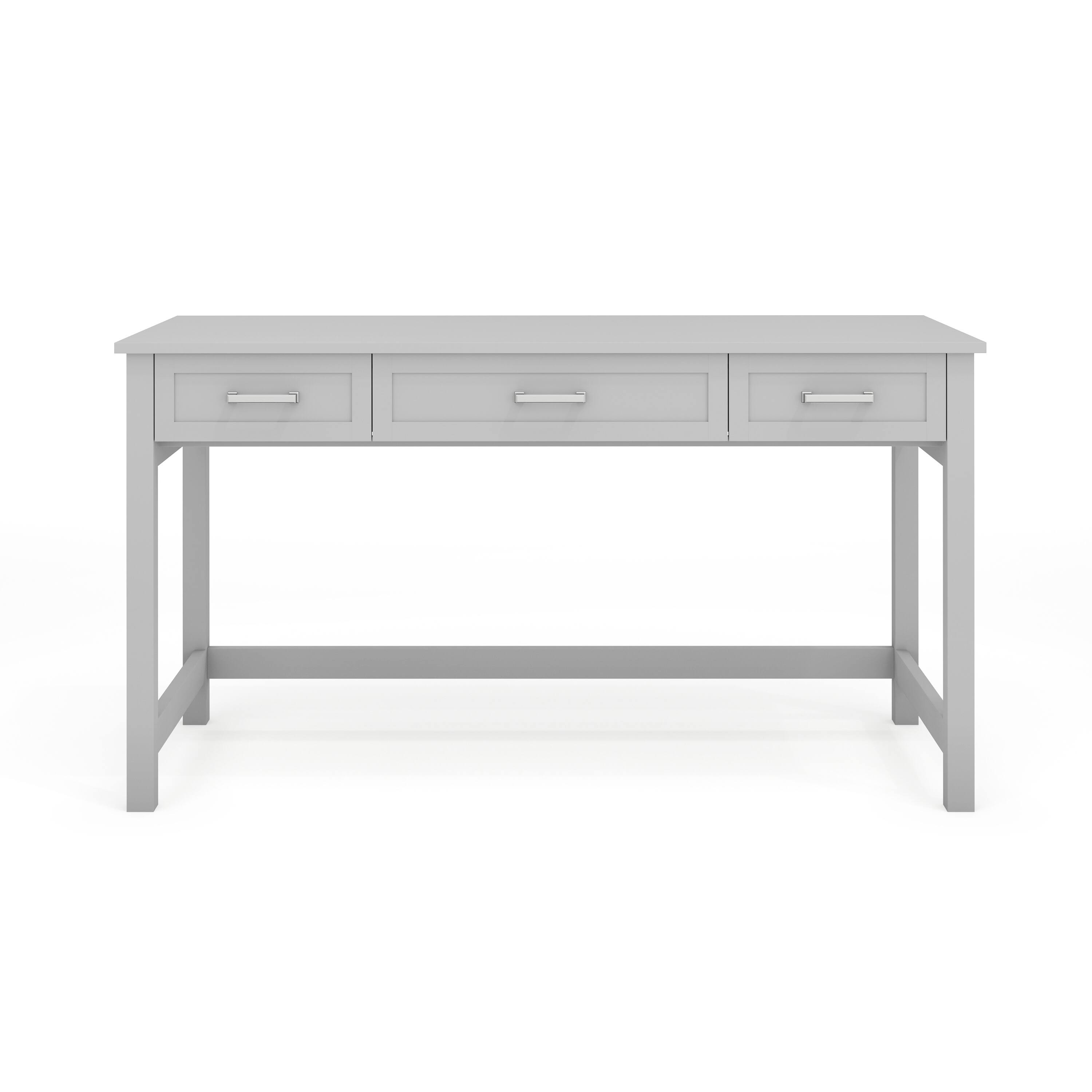 Alt View 10. Martha Stewart - Hutton Shaker Style Home Office Desk with 3 Drawers - Gray Frame/Brushed Nickel Hardware.