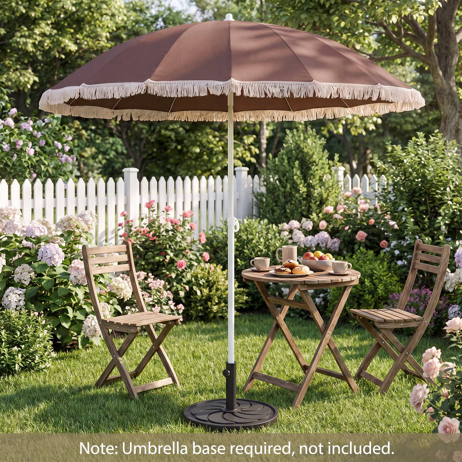 Note: Umbrella base required, not included.