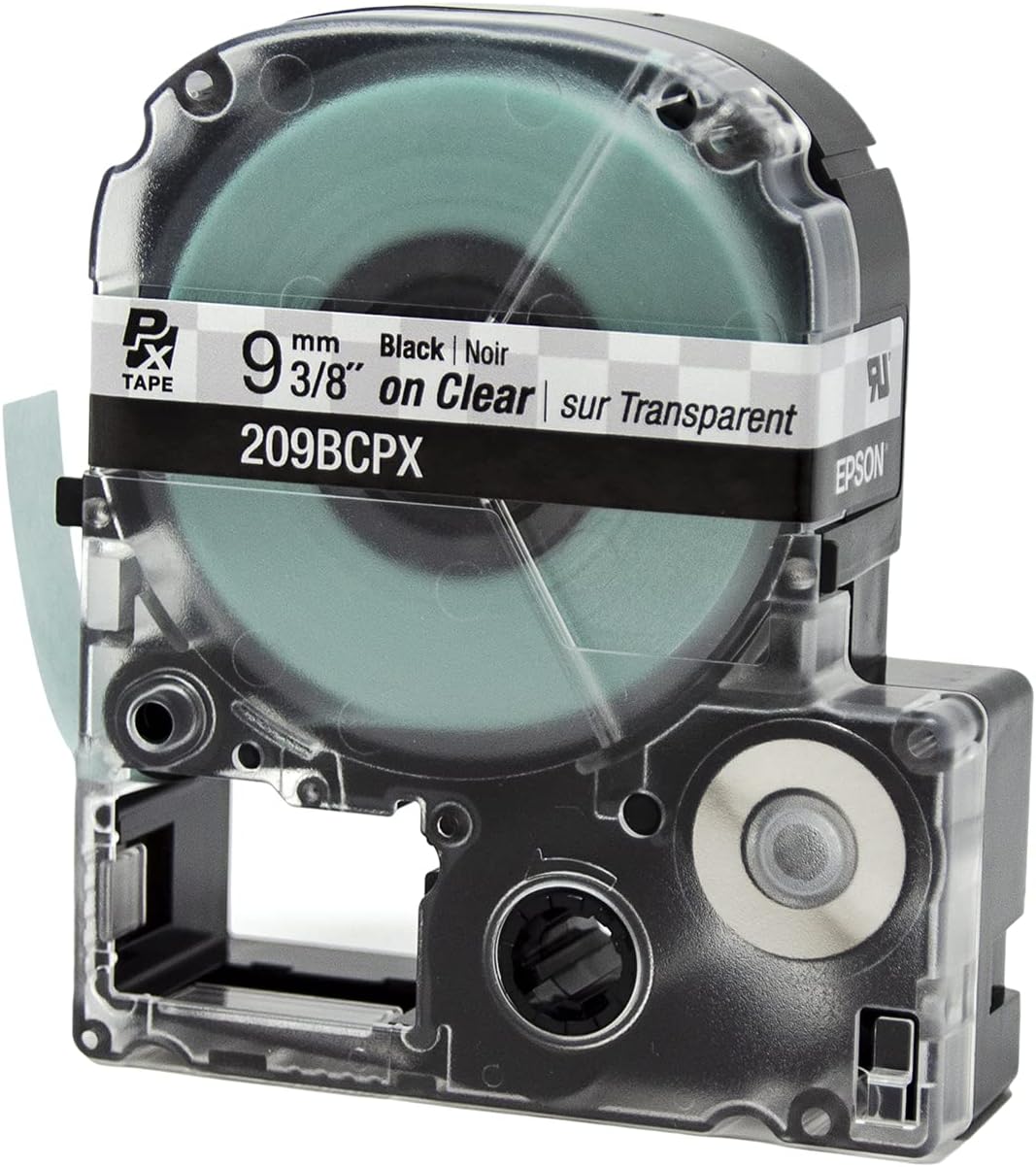 9 mm 3/8" Black | Noir on Clear | sur Transparent  
209BCPX  
EPSON