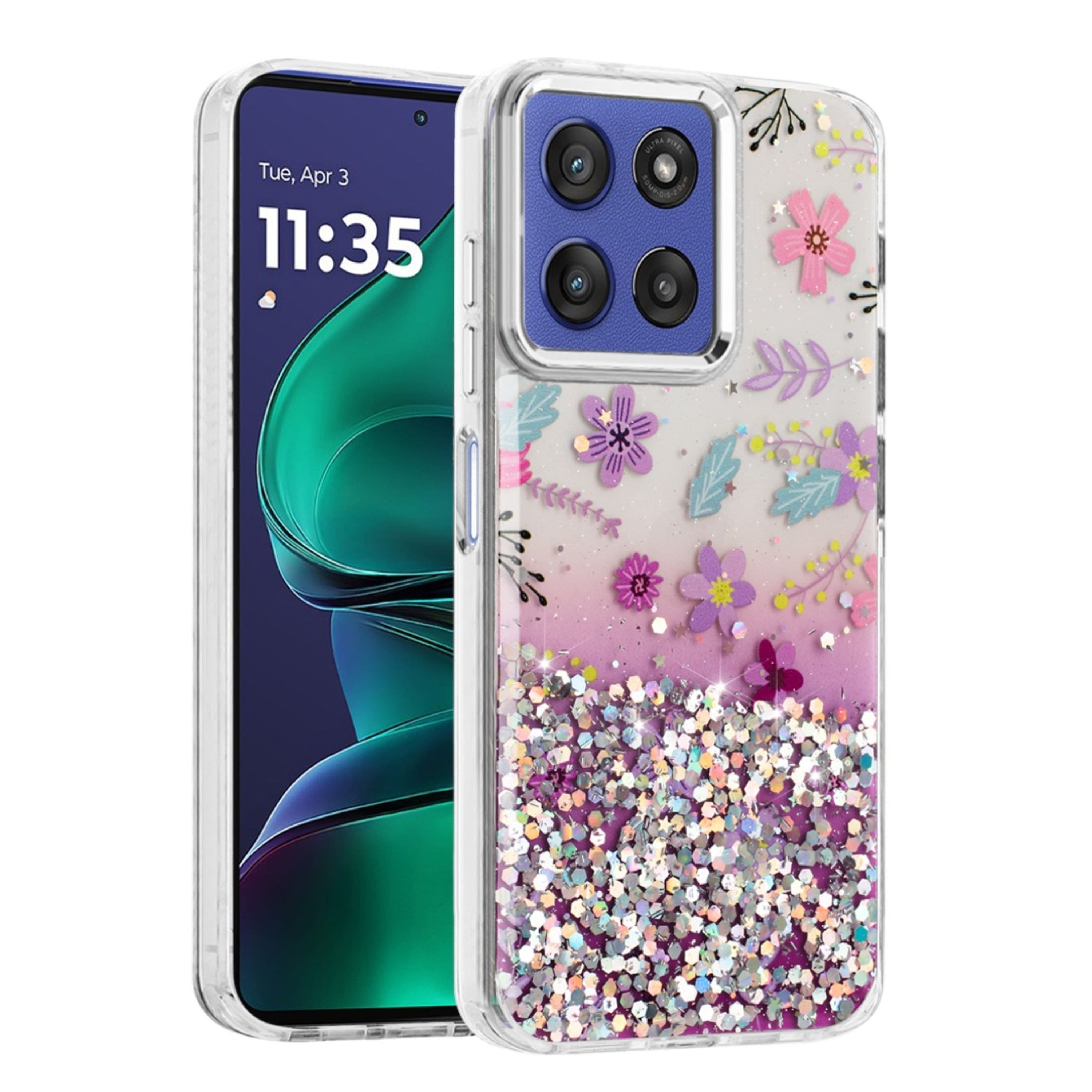 Kitcheniva - Raised Metallic Camera Bezel Case With Tempered Glass For Moto G Stylus 2026/2025 Purple Floral - Multicolor price history on PriceWatchPro