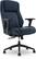 Front. Thomasville - Darius Bonded Leather Executive Modern Office Chair with Adjustable Arms - Navy.