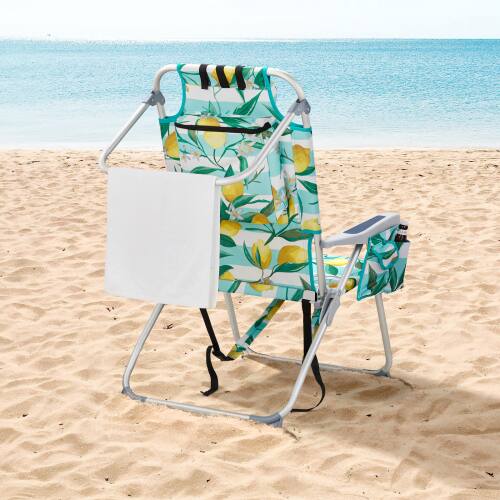Alt View 7. Winado - Folding Beach Camping Chair with 5-Position, Cooler Bag, Cup Holders, Towel Bar, Lightweight for Outdoor Beach Camping - Lemon.