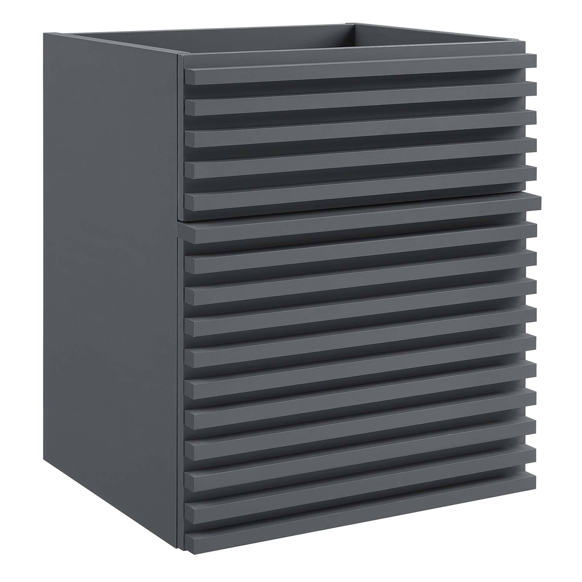 Angle. Modway - Render Wall-Mount Bathroom Cabinet Basin Not Included - Gray.