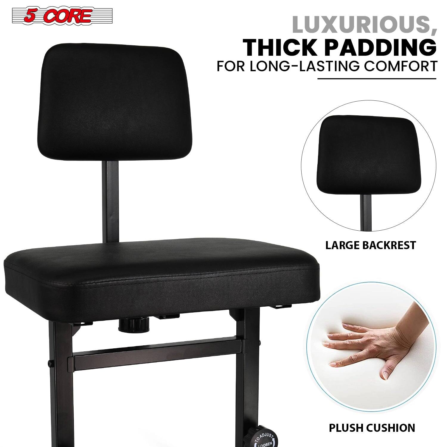 5 CORE, LUXURIOUS, THICK PADDING FOR LONG-LASTING COMFORT, LARGE BACKREST, PLUSH CUSHION