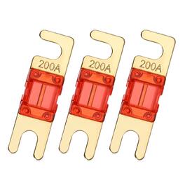 Unique Bargains - 3pcs 200A 125V Mini ANL Fuse Replacement, Electrical Protection Blade Fuse for Automotive Marine Audio Video System - Red