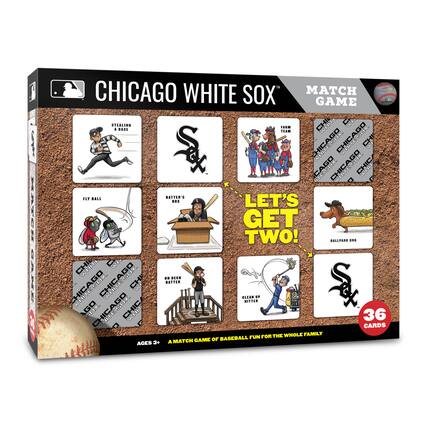 CHICAGO WHITE SOX MATCH GAME
LET'S GET TWO!
- STEALING A BASE
- FLY BALL
- BATTER'S BOX
- ON DECK BATTER
- CLEAN UP HITTER
- BALLPARK DOG
36 CARDS
A MATCH GAME OF BASEBALL FUN FOR THE WHOLE FAMILY
AGES 3+