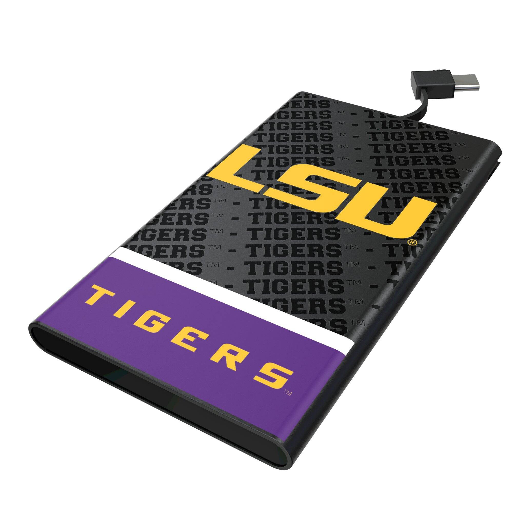 Keyscaper - LSU Tigers Endzone Plus 5000mAh Flat Powerbank - Black