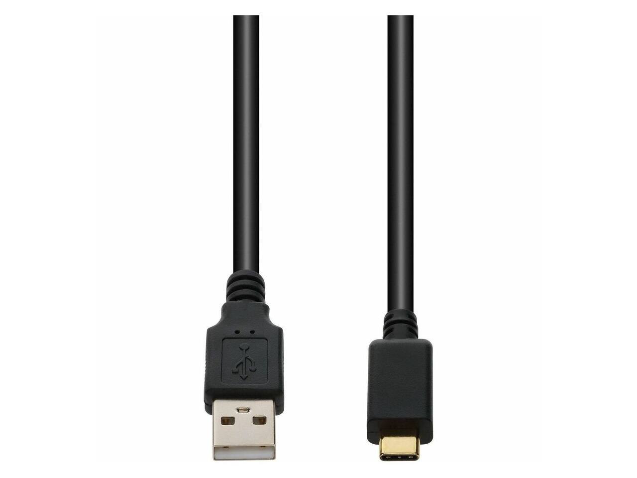 Front. AddOn - AddOn 2m USB A 2.0 Male to USB C 2.0 Male Black Extension Cable.