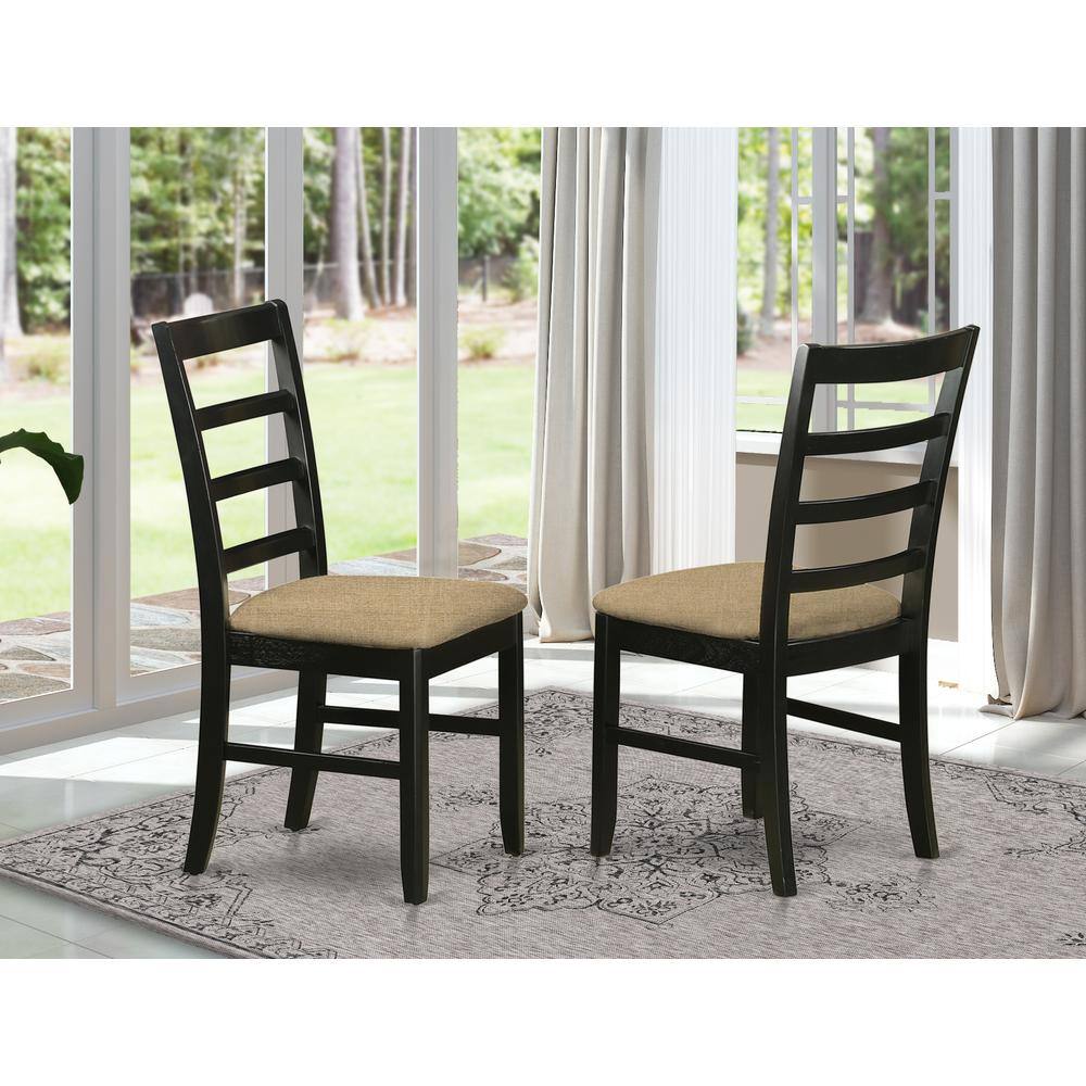 Angle. East West Furniture - PFC-BLK-C Parfait Chair for dining room with Cushion Seat - Black & Cherry Finish. - Black & Cherry.