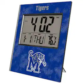 Keyscaper - Memphis Tigers Cross Hatch Digital Desk Clock - Multicolor