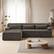 Alt View 4. Aukfa - Chenille L-Shape Sectional Sofa-Minimalist, Sleeper Couch for Living Room, Apartment, Reception-No Assembly - Brown.