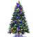 Alt View 21. Costway - 7ft Pre-Lit Snowy Christmas Hinged Tree 11 Flash Modes w/ 450 Multi-Color Lights - Green/White.