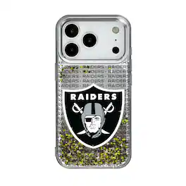 Keyscaper - NFL - Las Vegas Raiders iPhone Text Backdrop Design Glitter Case - 15 - Multicolor