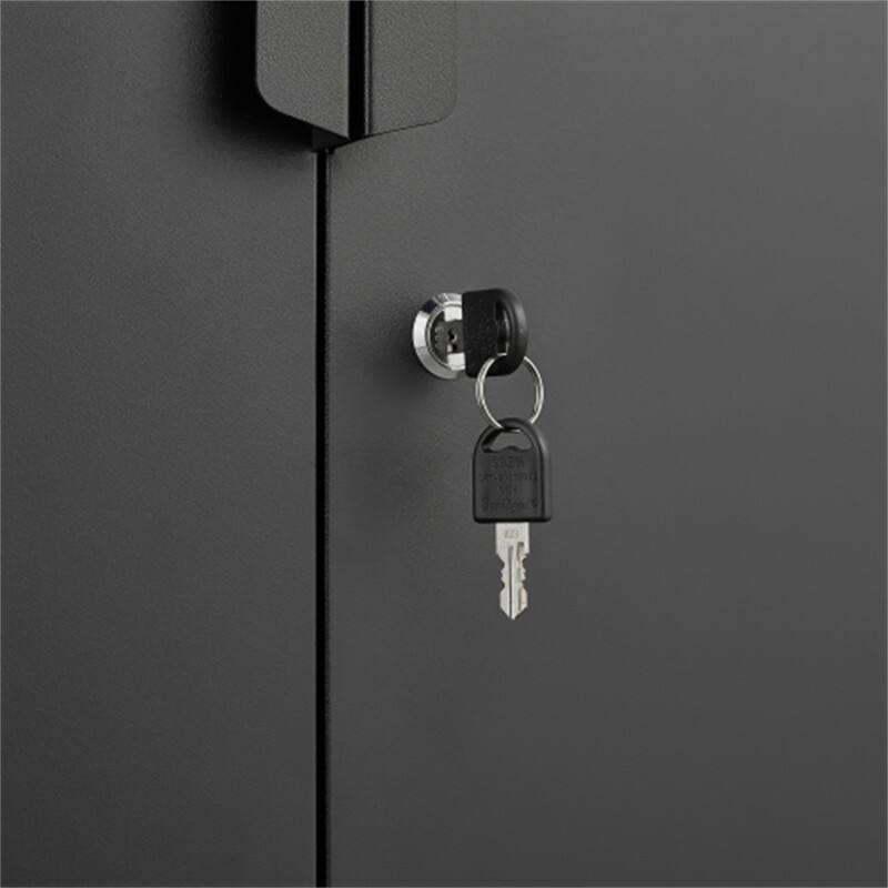 Alt View 5. HTUTWOO - 70" 2-Door File Cabinet with Lock for Commercial & Home Office - 4 Adjustable Shelves, Legal & Letter Size Storage - Black.