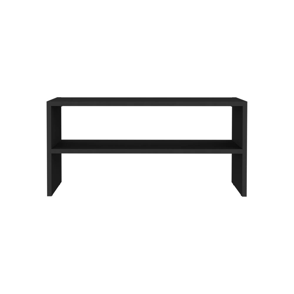 Alt View 2. Loheer - Loheer 23 inch wide 2-tier shoe rack stackable black shoe organizer - Black.