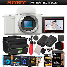 Sony - ZV-E10 Mirrorless Alpha APS-C Interchangeable Lens Vlog Camera Body Bundle