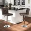 Alt View 1. Costway - Modern Bar Stools Set of 2 PU Leather Upholstered Swivel Counter Stools with Back - Brown.