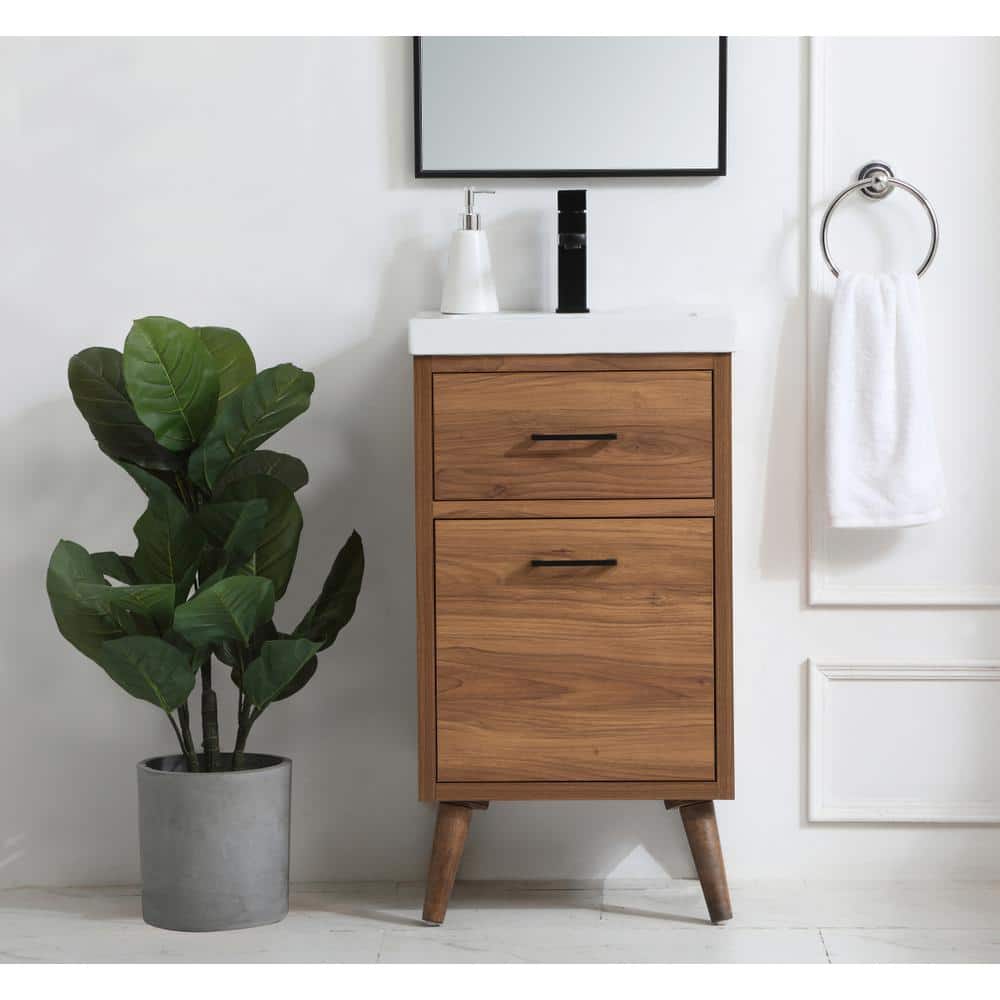 Elegant Kitchen and Bath - 18 inch bathroom vanity in - Walnut Brown price history on PriceWatchPro