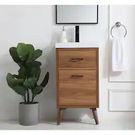 Elegant Kitchen and Bath - 18 inch bathroom vanity in - Walnut Brown