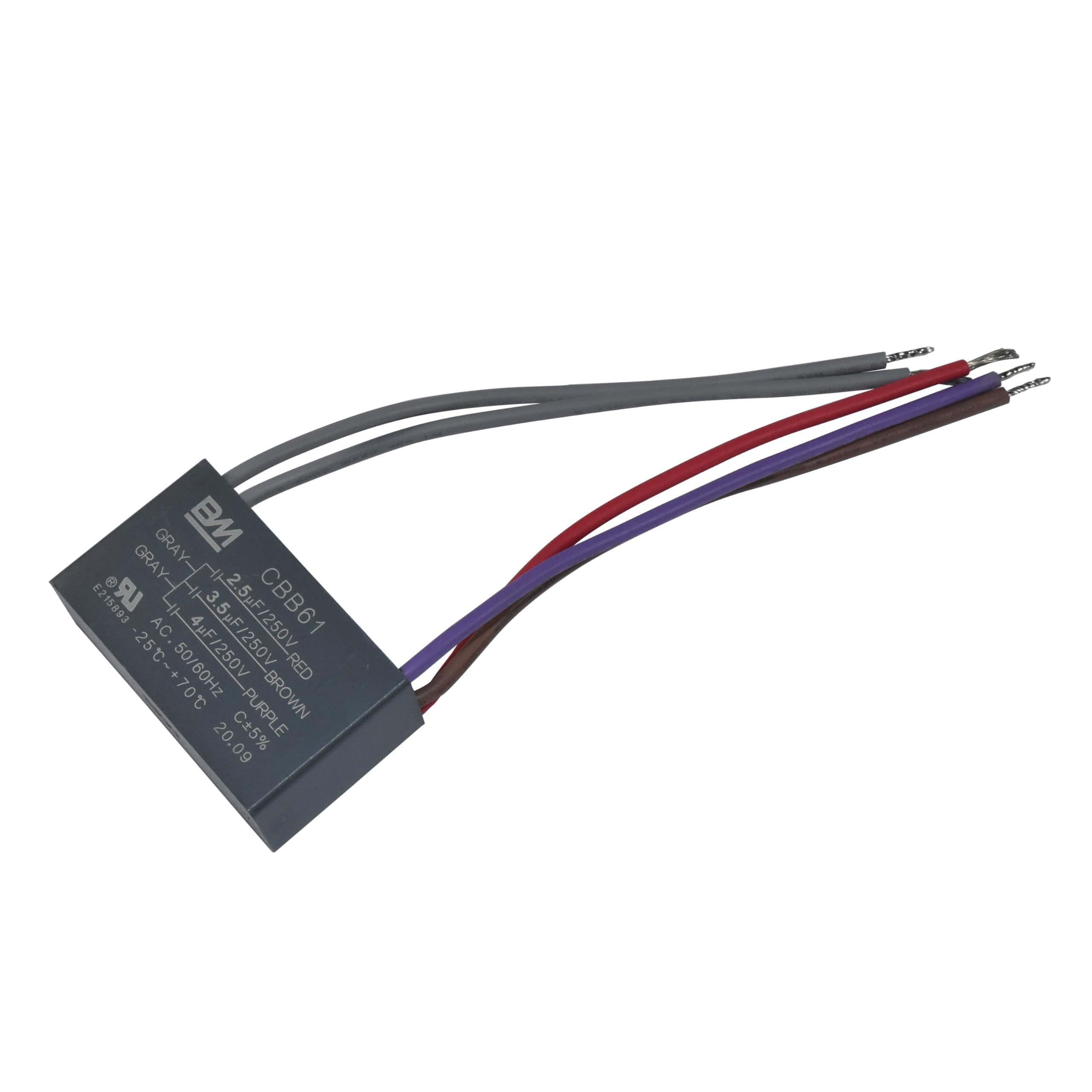 ua N GRAY BM . GRAY- E215893 LR 2.5uF/250V CBB61 GRAY-L-4F/23604 25-+70C AC. 50/60Hz 4uF/250V PURPLE 4uF/250V RED PURPLE BROWN 20.09 20. 60 C5%