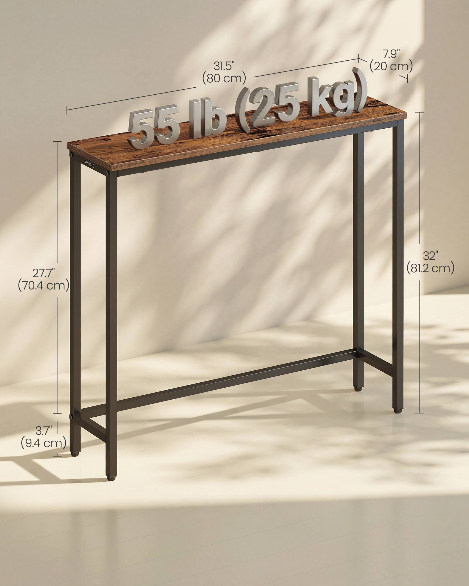 RGDA 7.9" (20 cm) 31.5" (80 cm) 55 lb (25 kg) 27.7" (70.4 cm) 32" (81.2 cm) 3.7" (9.4 cm)