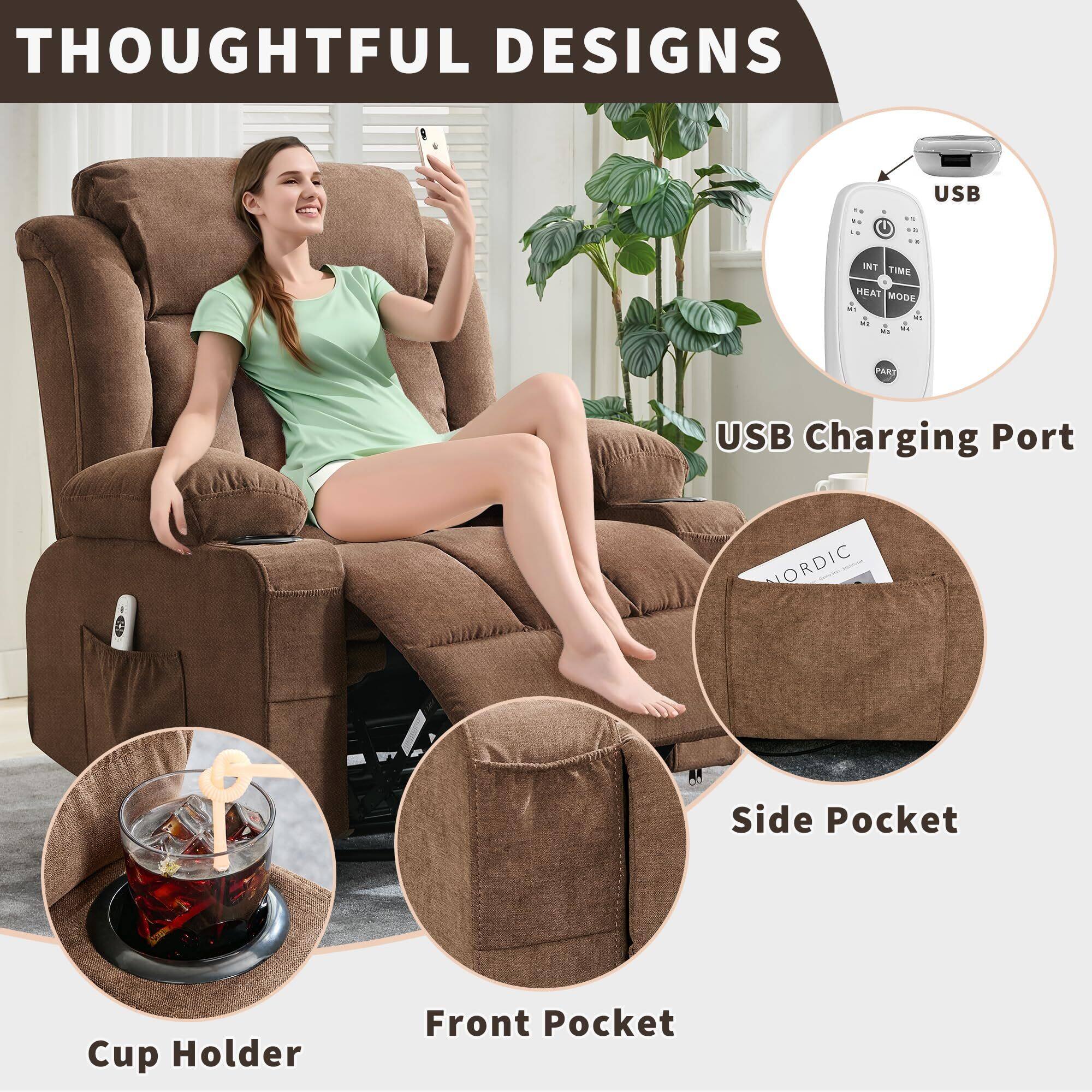 THOUGHTFUL DESIGNS

- USB Charging Port
- Cup Holder
- Front Pocket
- Side Pocket