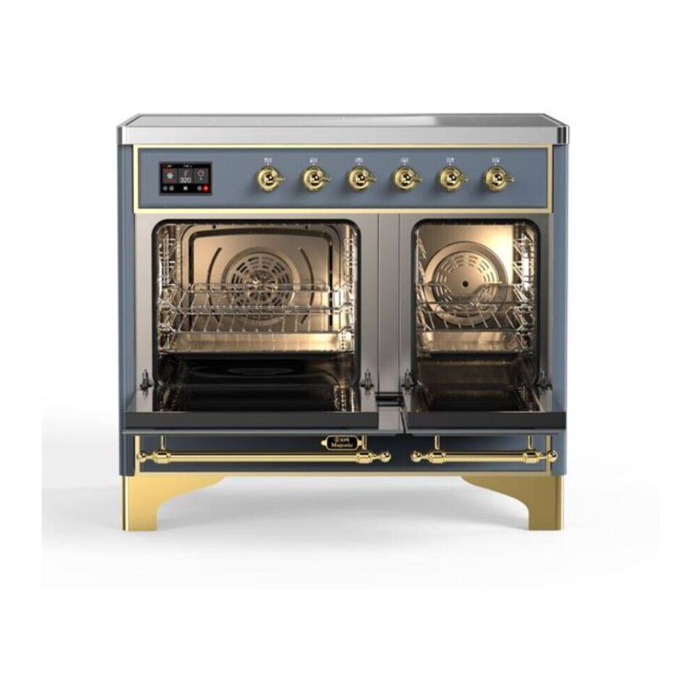 Alt View 5. ILVE - ILVE Majestic II 40 inch Induction Range with 6 Elements (Blue Grey, Brass Trim) - Blue Grey.