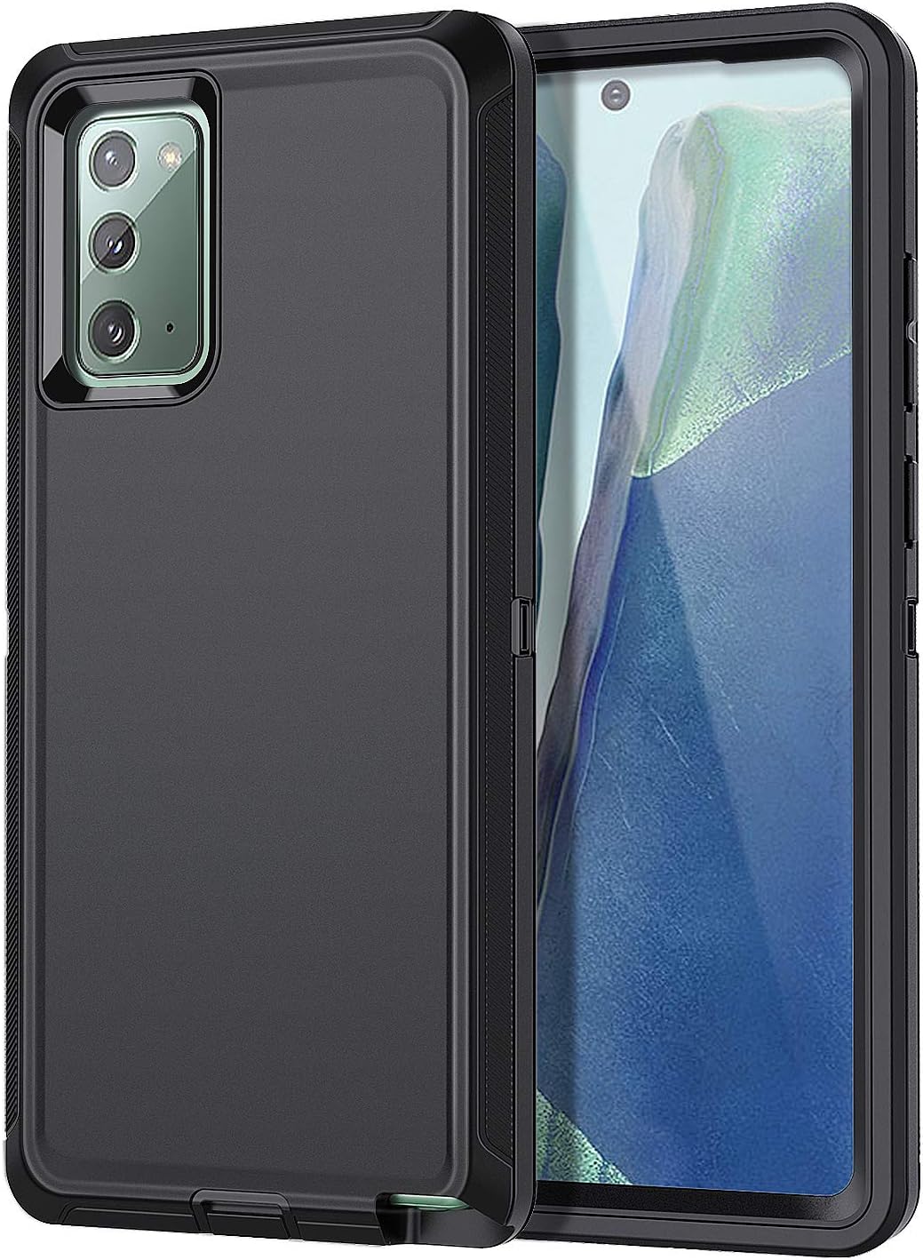 Front. Entronix - Entronix Galaxy Note 20 Case - Ultimate Triple-Layer Heavy Duty Protection - Black.