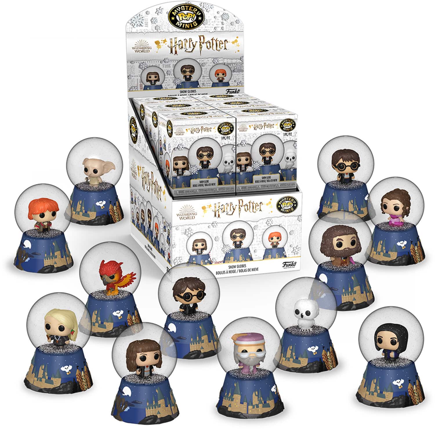 Harry Potter Mystery Minis  
Harry Potter World  
Snow Globes  
Funko  
Show Globes  
Boules à Neige  
Bolas de Neve