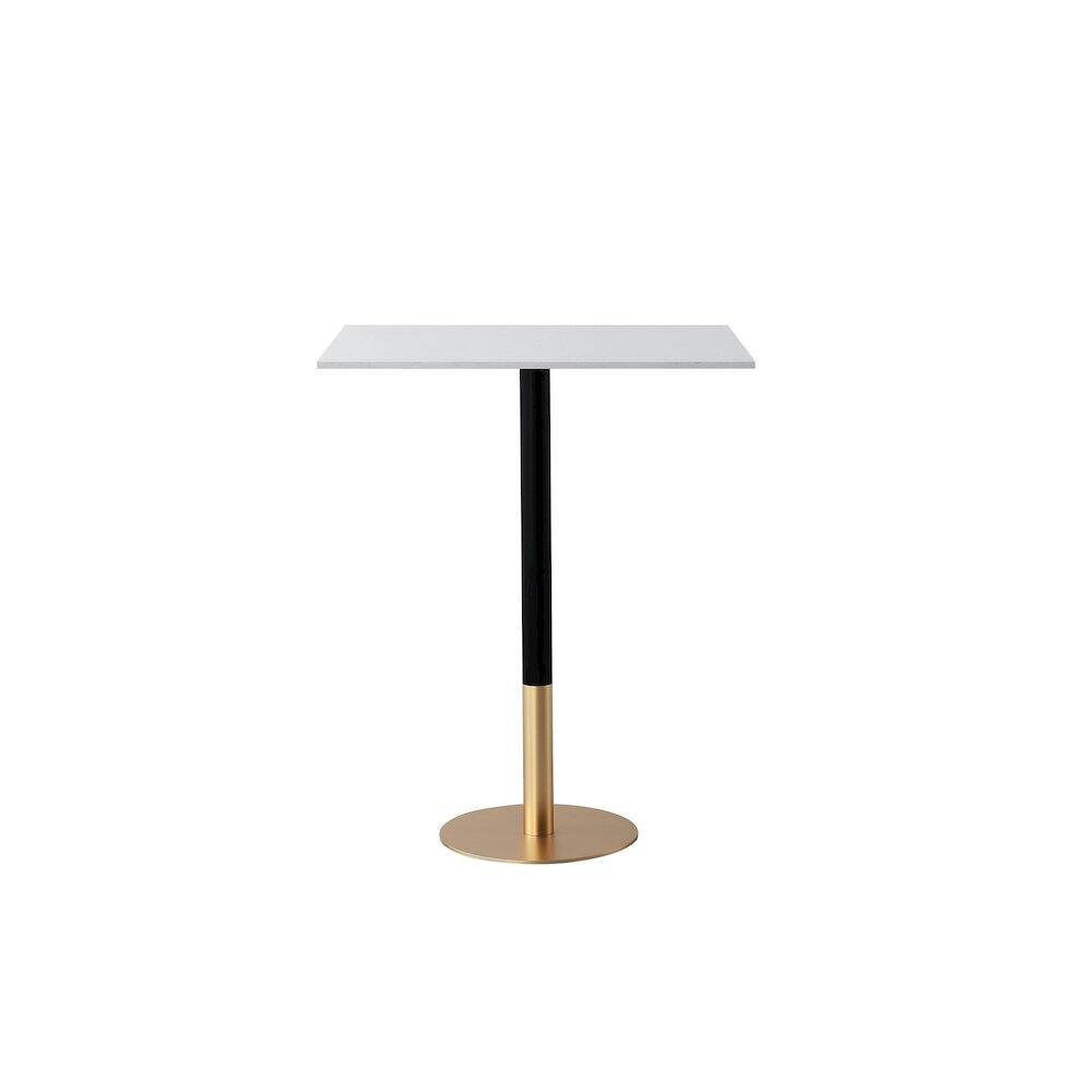 Back. Elegant Decor - Ronan 31.5 Inch Pub Table In White - White And Gold.
