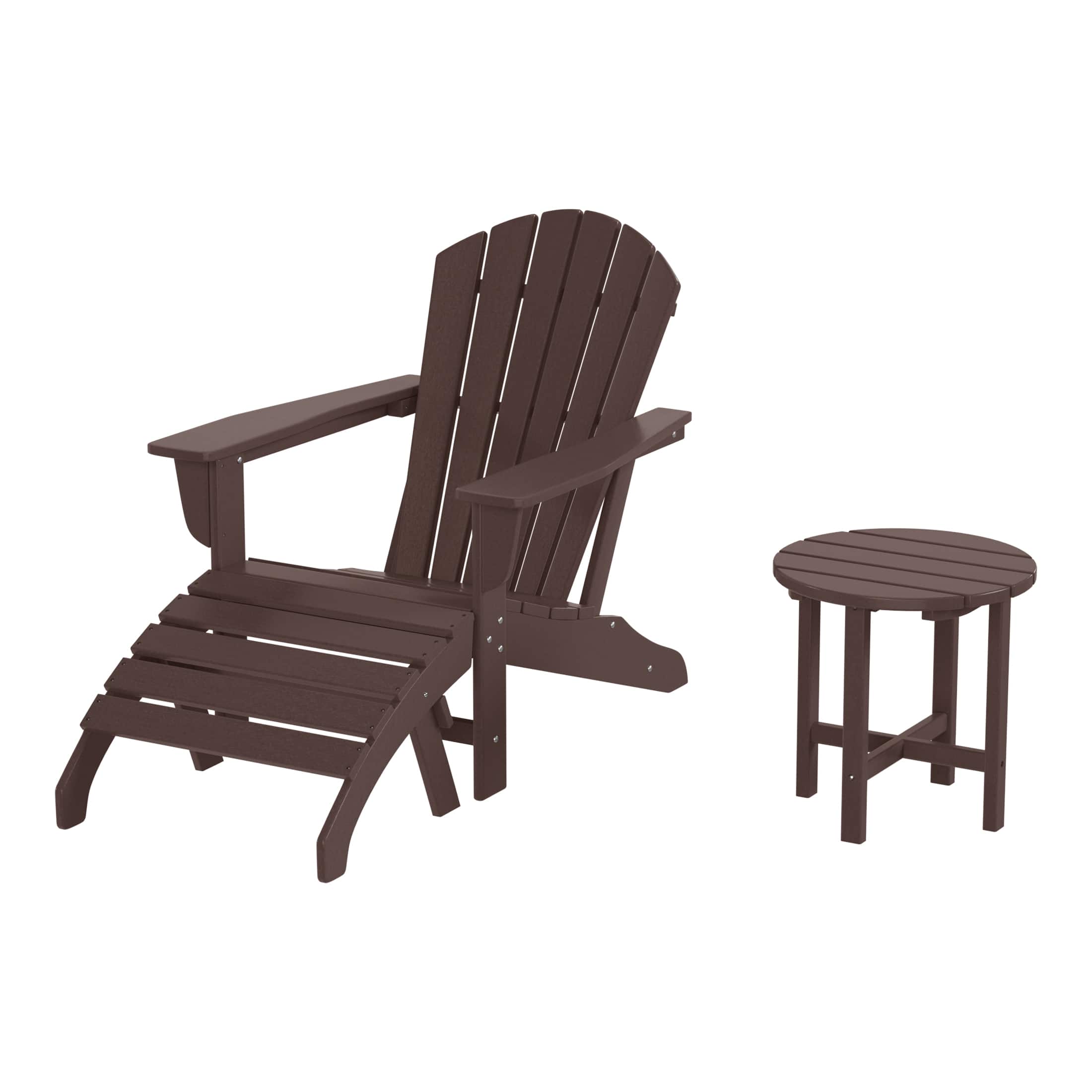 WestinTrends - Dylan Outdoor Adirondack Chair With Ottoman And Side Table 3-Piece Set - Dark Brown price history on PriceWatchPro