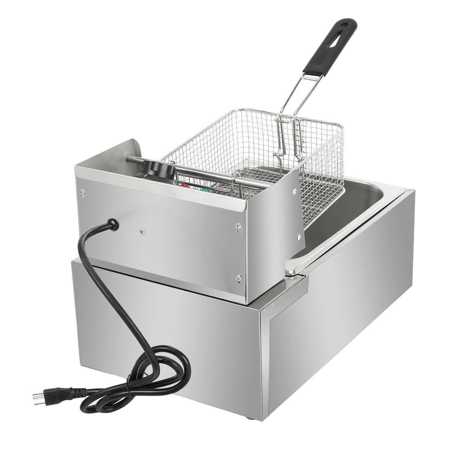 Alt View 9. Winado - 6L 2500W Electric Deep Fryer Commercial Restaurant Fast Food French Fry Cooker - Sliver.
