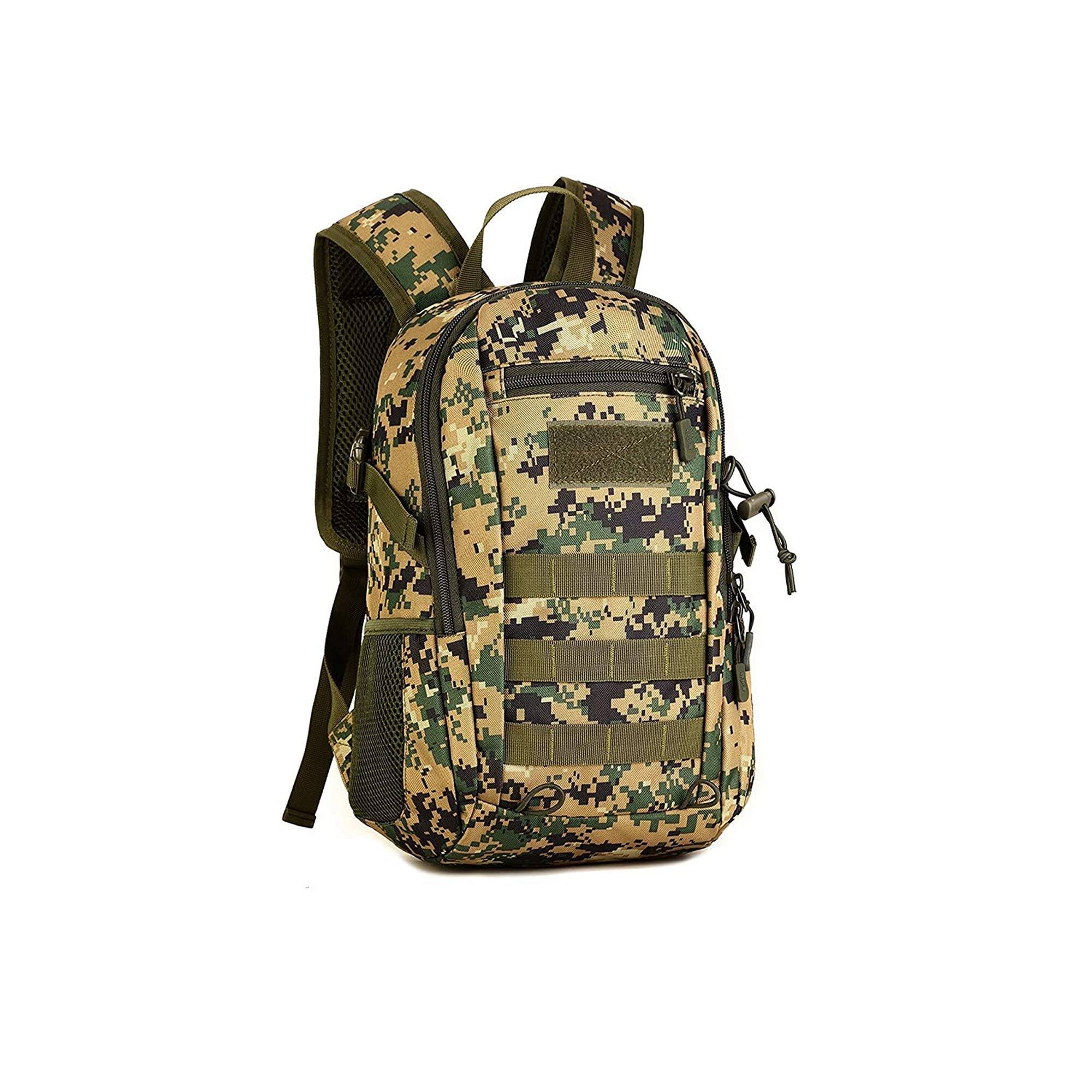 Front. Pacoar Cade - 10l/20l Mini Daypack Molle Backpack Rucksack Gear Assault Pack Bag For Camping Trekking - 10l-jungle Camouflage.
