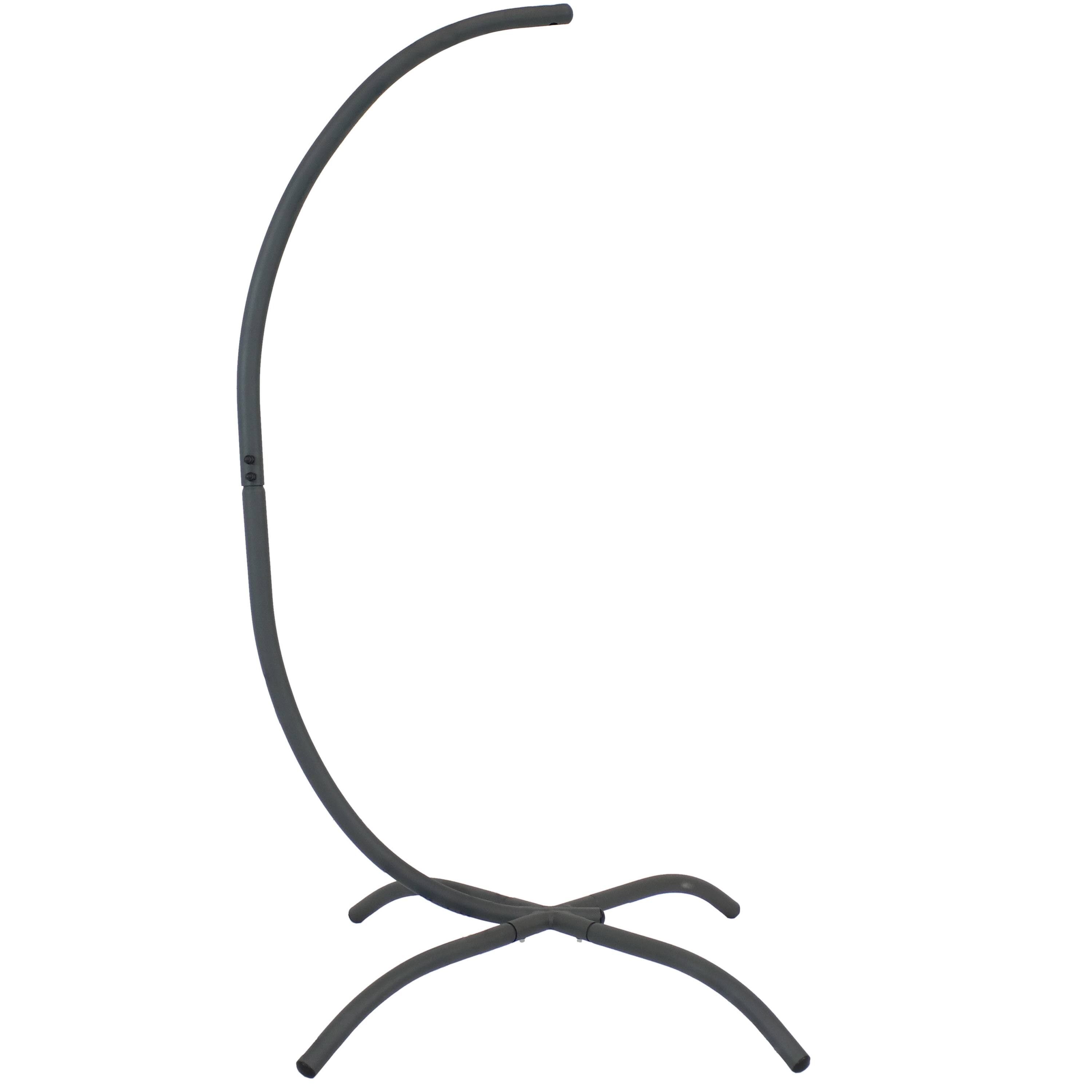 Alt View 5. Sunnydaze - X-Base Powder-Coated Steel Egg Chair Stand - 78 in - Grey.