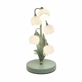 FINEAK - 14.27" 3-Color Kawaii Green Flower Bedside Lamp