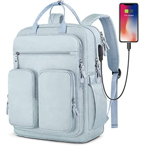 Front. Live At Space - College Backpack For Women  15 6 Inch Tsa Laptop Bookbag With Usb Charging Port And Wet Pocket Large Capacity Travel - Blue-15.6 Inch.