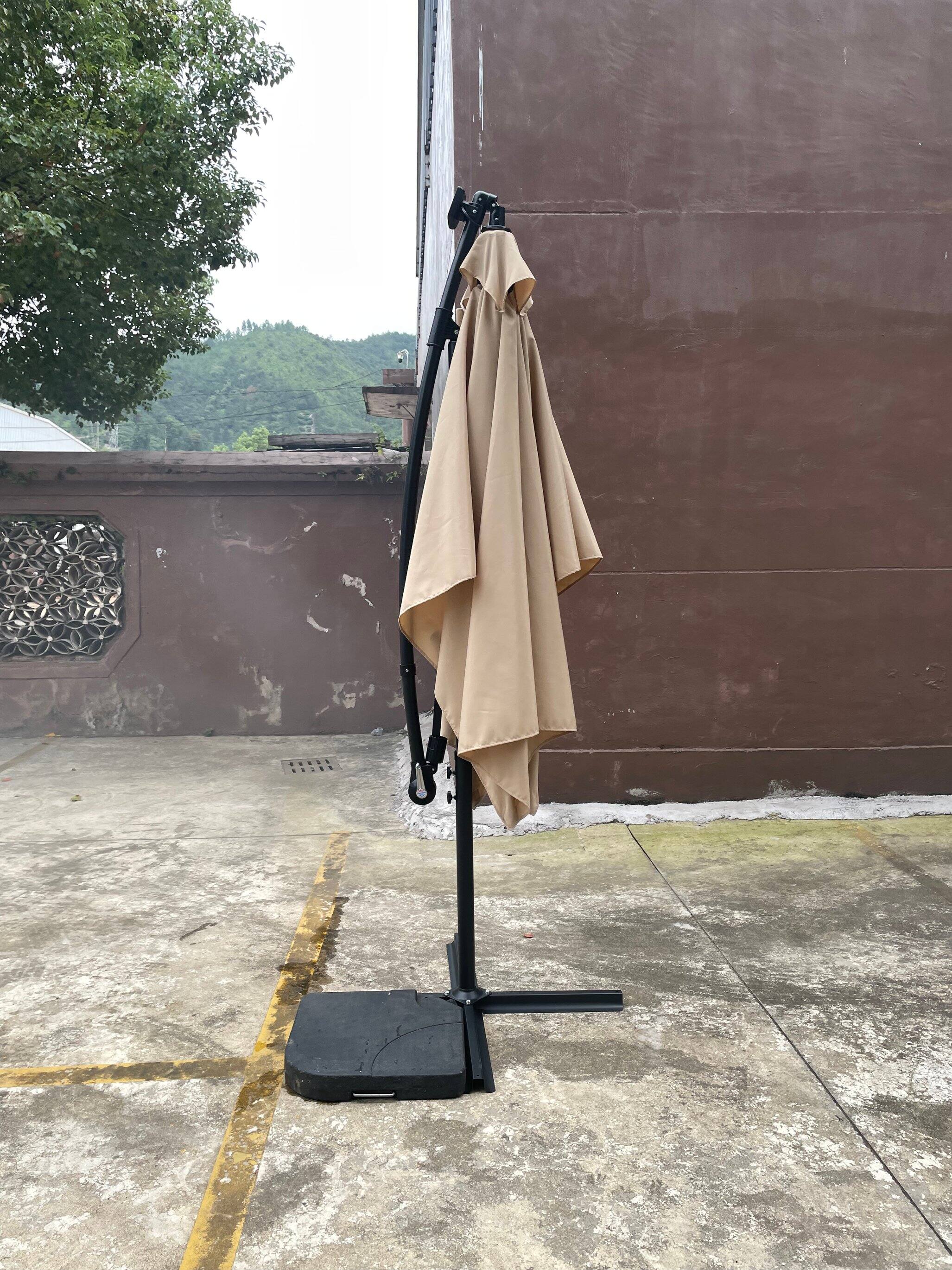 Alt View 6. Loheer - Loheer Rectangular Patio Umbrella Solar Lighted Outdoor Sun Shade with Crank Lift and Cross Base for Deck.