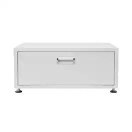 Equator - 24in Laundry Pedestal 13 inch tall + Rollout Storage Drawer Adjustable feet - White